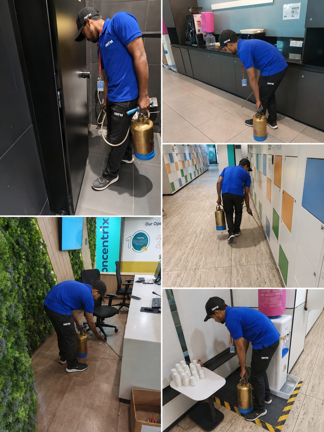 IWFM staff performing pest control treatment